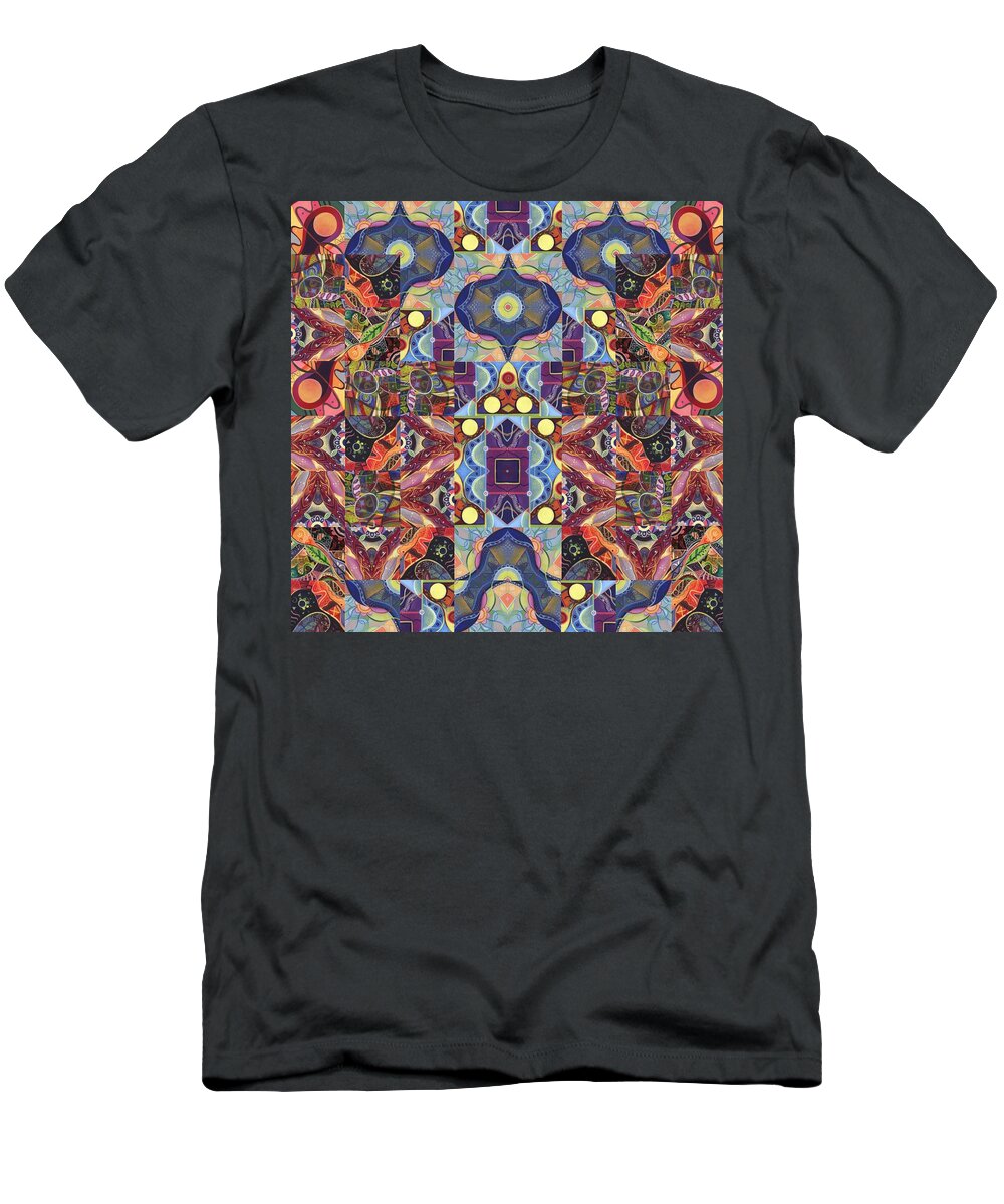 Abstract T-Shirt featuring the digital art The Joy of Design Mandala Series Puzzle 1 Arrangement 7 by Helena Tiainen