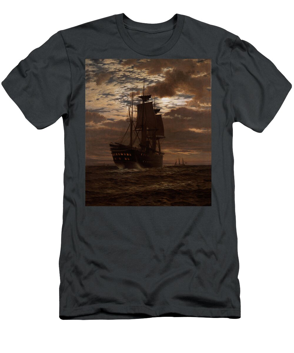 Launched 1866 T-Shirt featuring the painting The Last Indian Troopship Hms Malabar by Charles Parsons Knight