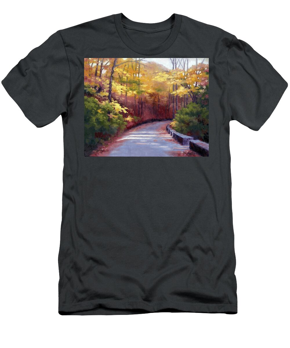Autumn Paintings T-Shirt featuring the painting The Old Roadway in Autumn II by Janet King
