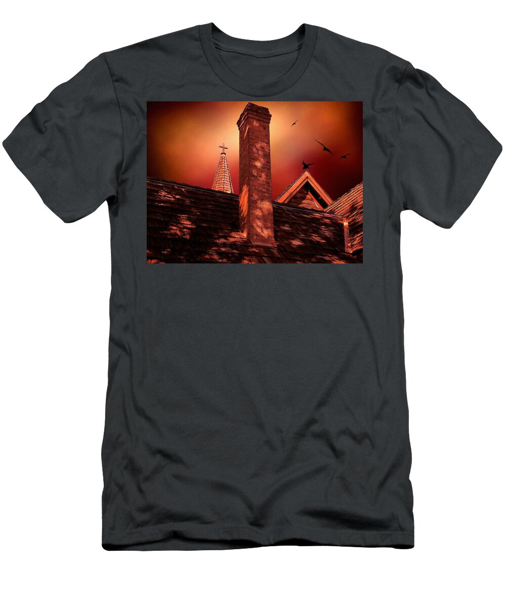 Church T-Shirt featuring the photograph The Olde Steeple by Micki Findlay