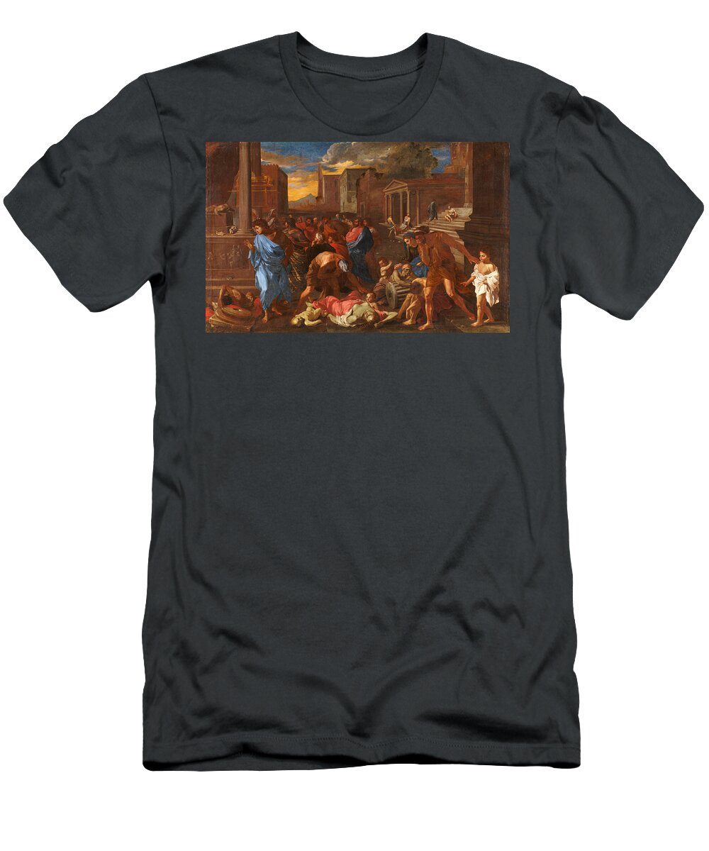 Angelo Caroselli T-Shirt featuring the painting The Plague at Ashdod after Poussin by Angelo Caroselli