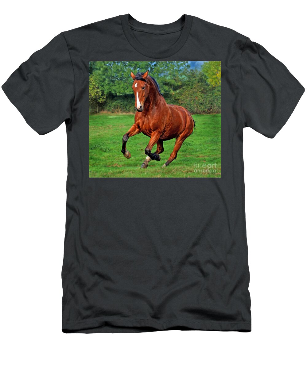 Horse T-Shirt featuring the photograph The Pure Power by Ang El