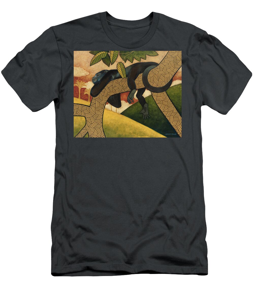 Monkey T-Shirt featuring the painting The Siesta by Nathan Miller