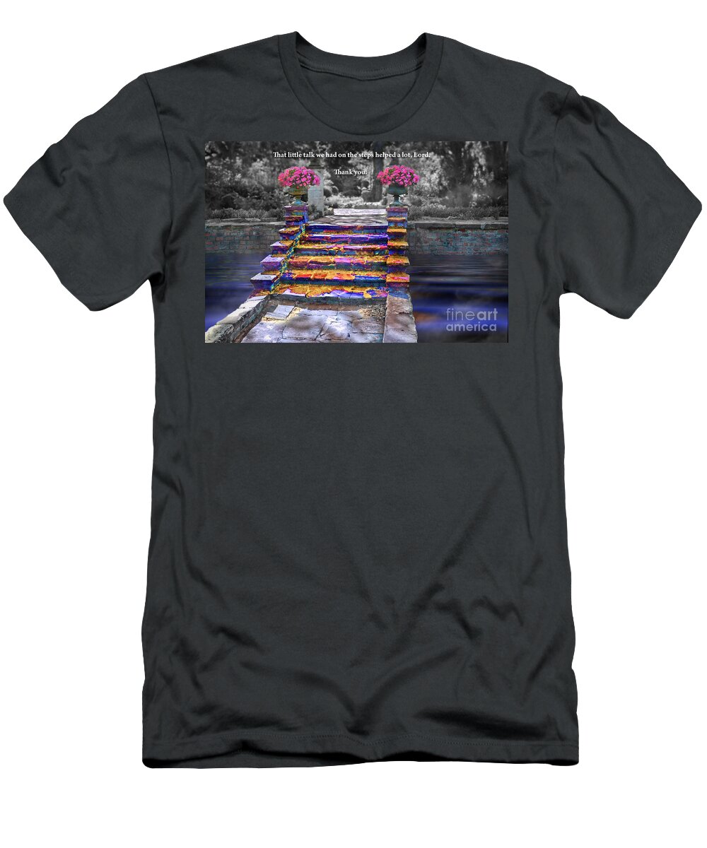 Hotel Art T-Shirt featuring the digital art The Talk version one by Margie Chapman