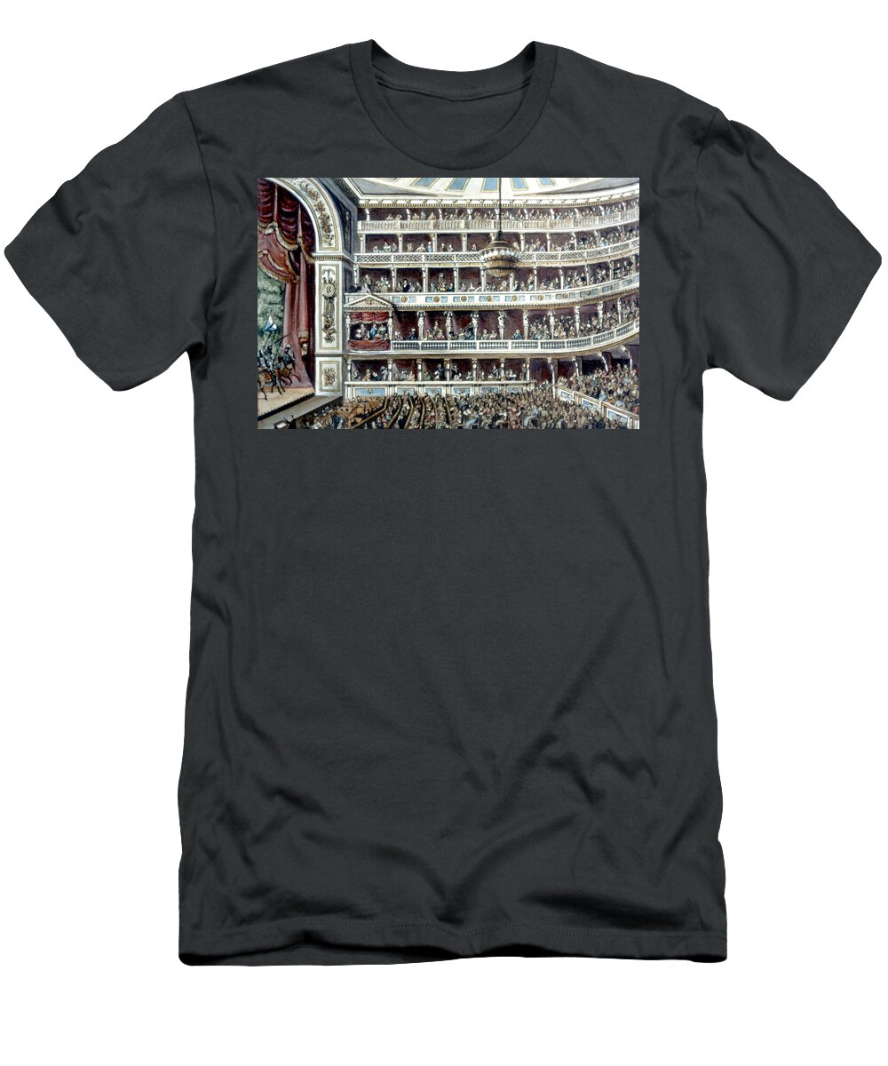 19th Century T-Shirt featuring the painting The Theater An Der Wien, Vienna by Granger