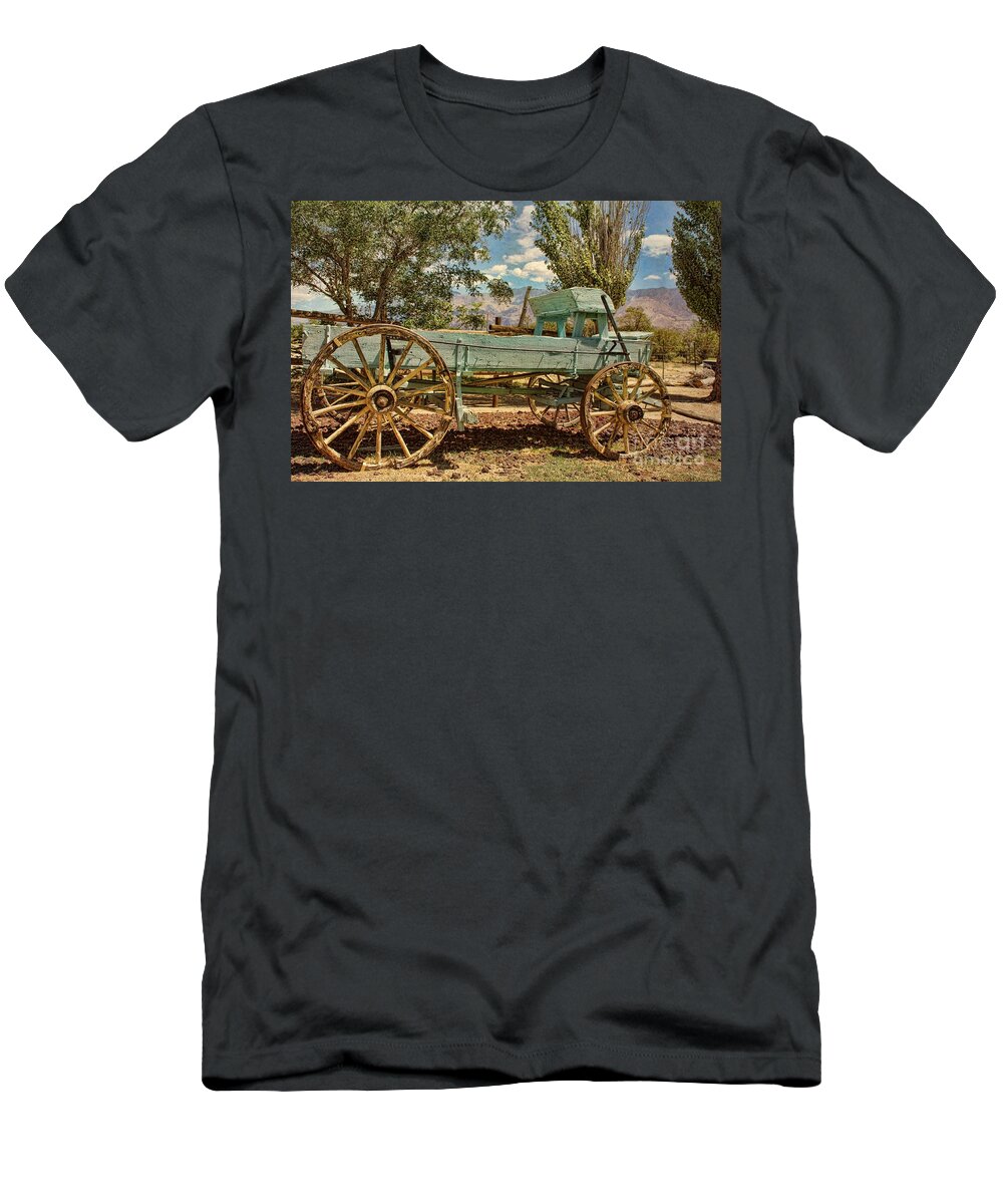 Old T-Shirt featuring the photograph The wagon 2 by Peggy Hughes