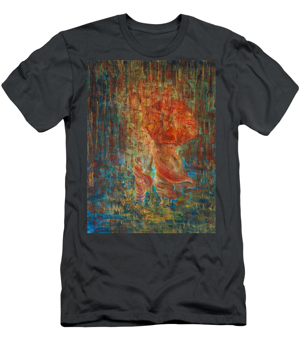 Monks T-Shirt featuring the painting The Way by Nik Helbig