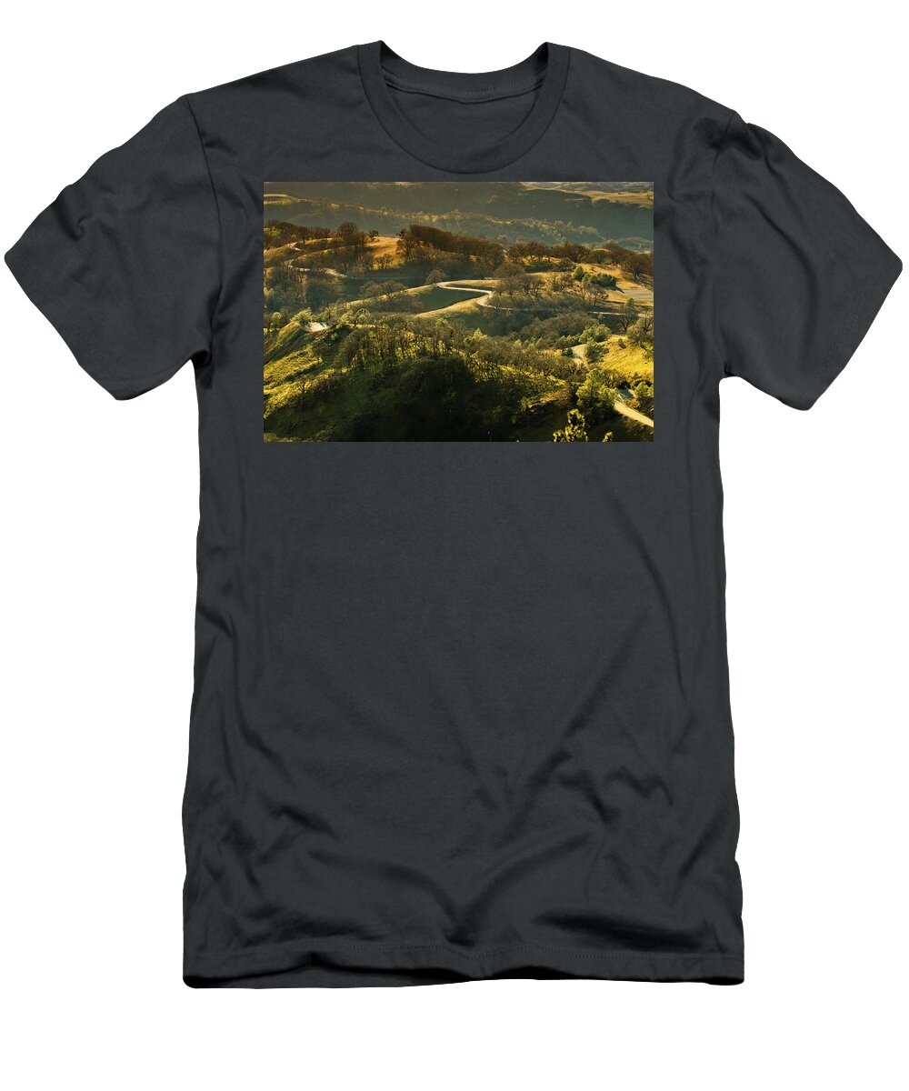 Mountain Road T-Shirt featuring the photograph The Winding Road by Lisa Chorny