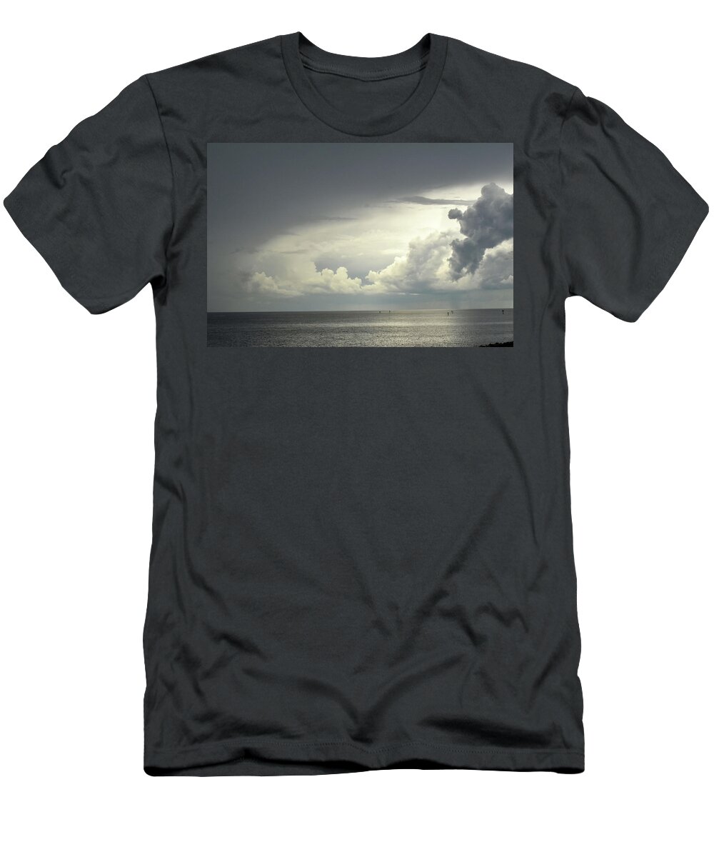 Clouds T-Shirt featuring the photograph Thunderstorm Over Lake Okeechobee by Mary Beth Angelo