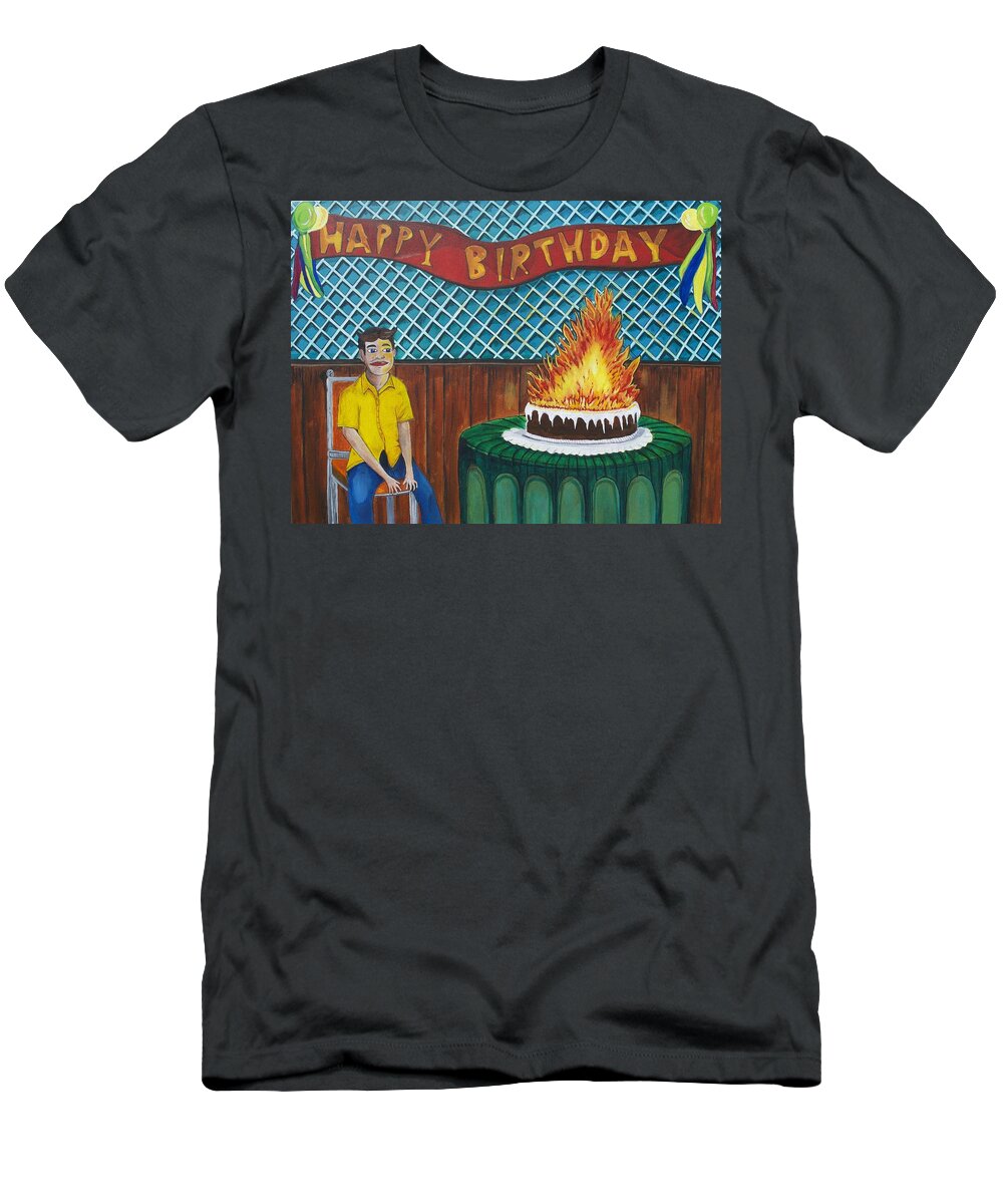 Circus T-Shirt featuring the painting Tillies Last Birthday Party by Patricia Arroyo