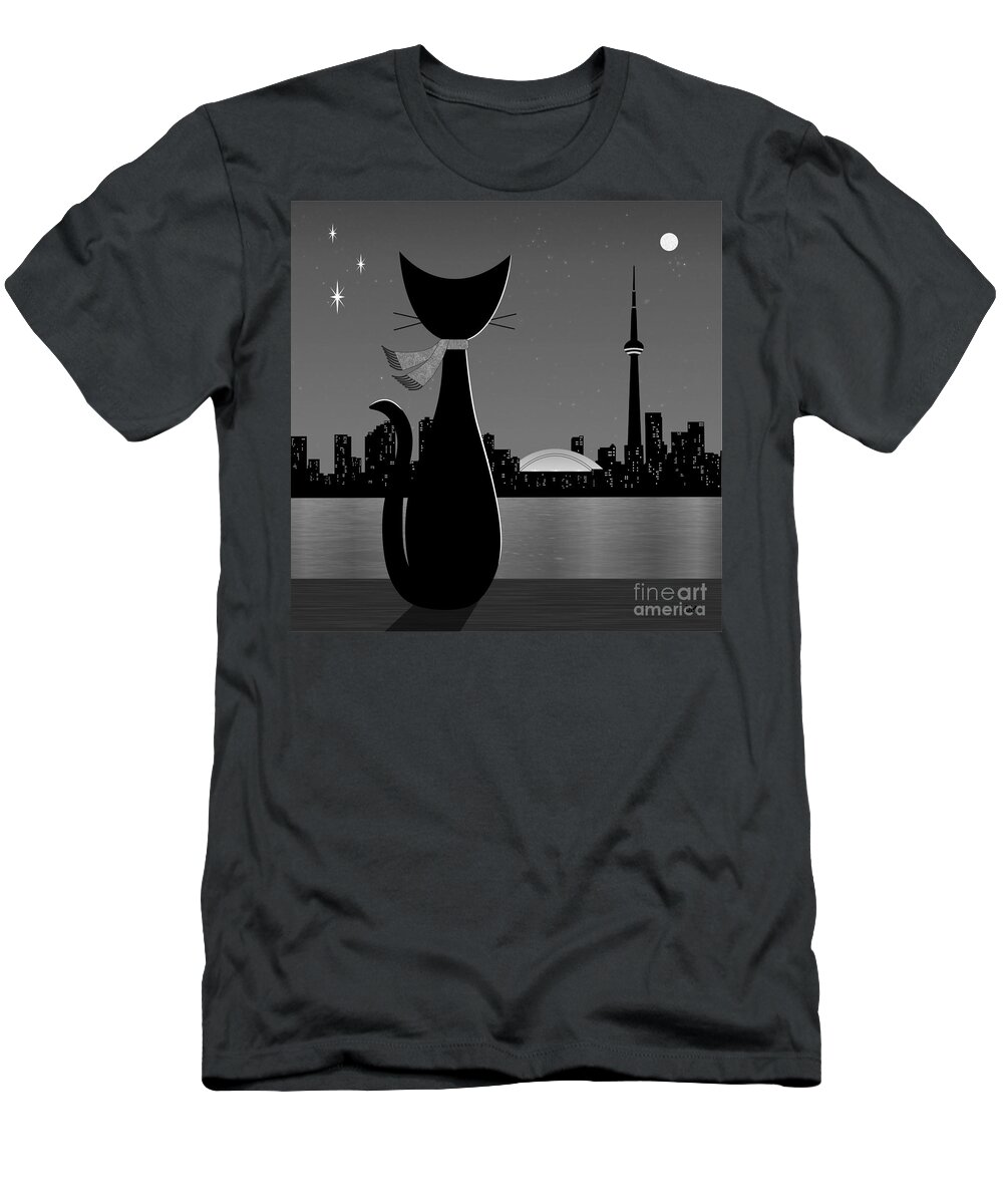 Mid-century Modern T-Shirt featuring the digital art Toronto by Donna Mibus