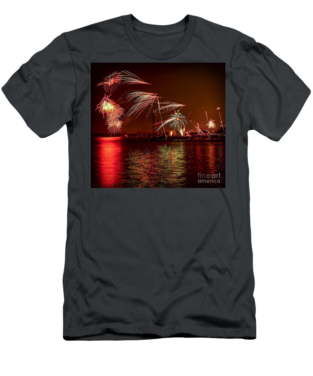 Toronto T-Shirt featuring the photograph Toronto fireworks 2 by Elena Elisseeva