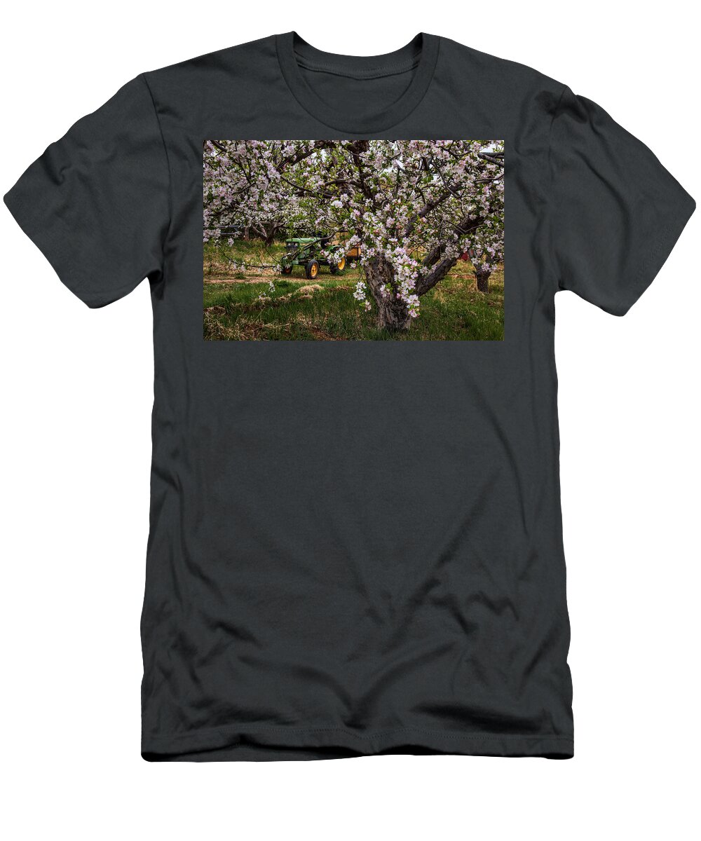 Orchard T-Shirt featuring the photograph Tractor in the Orchard by Diana Powell