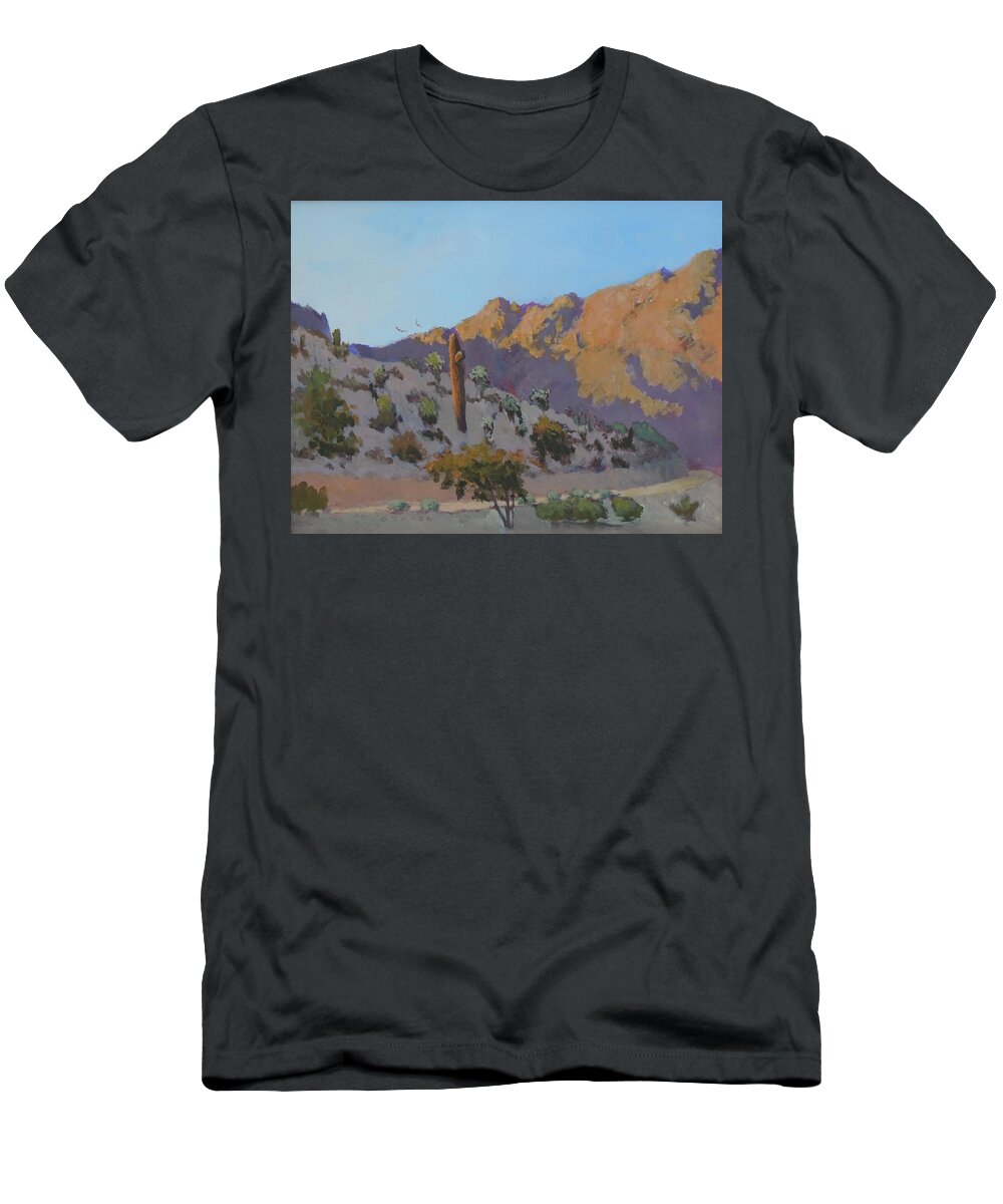Trail To Telegraph Pass T-Shirt featuring the painting Trail to Telegraph Pass - Art by Bill Tomsa by Bill Tomsa