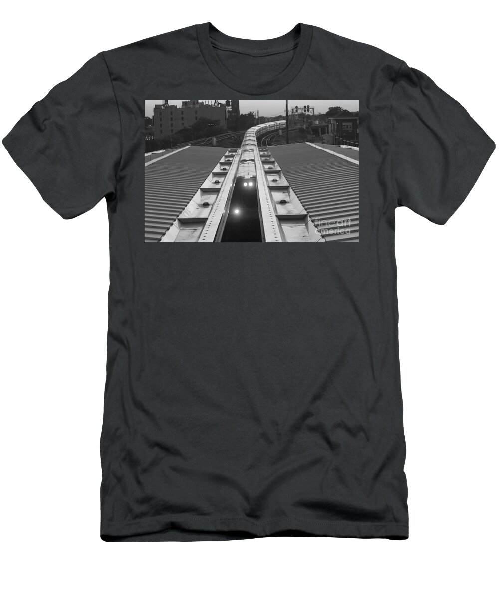 Train Keeps On Rollin T-Shirt featuring the photograph Train Keeps on Rollin by John Telfer
