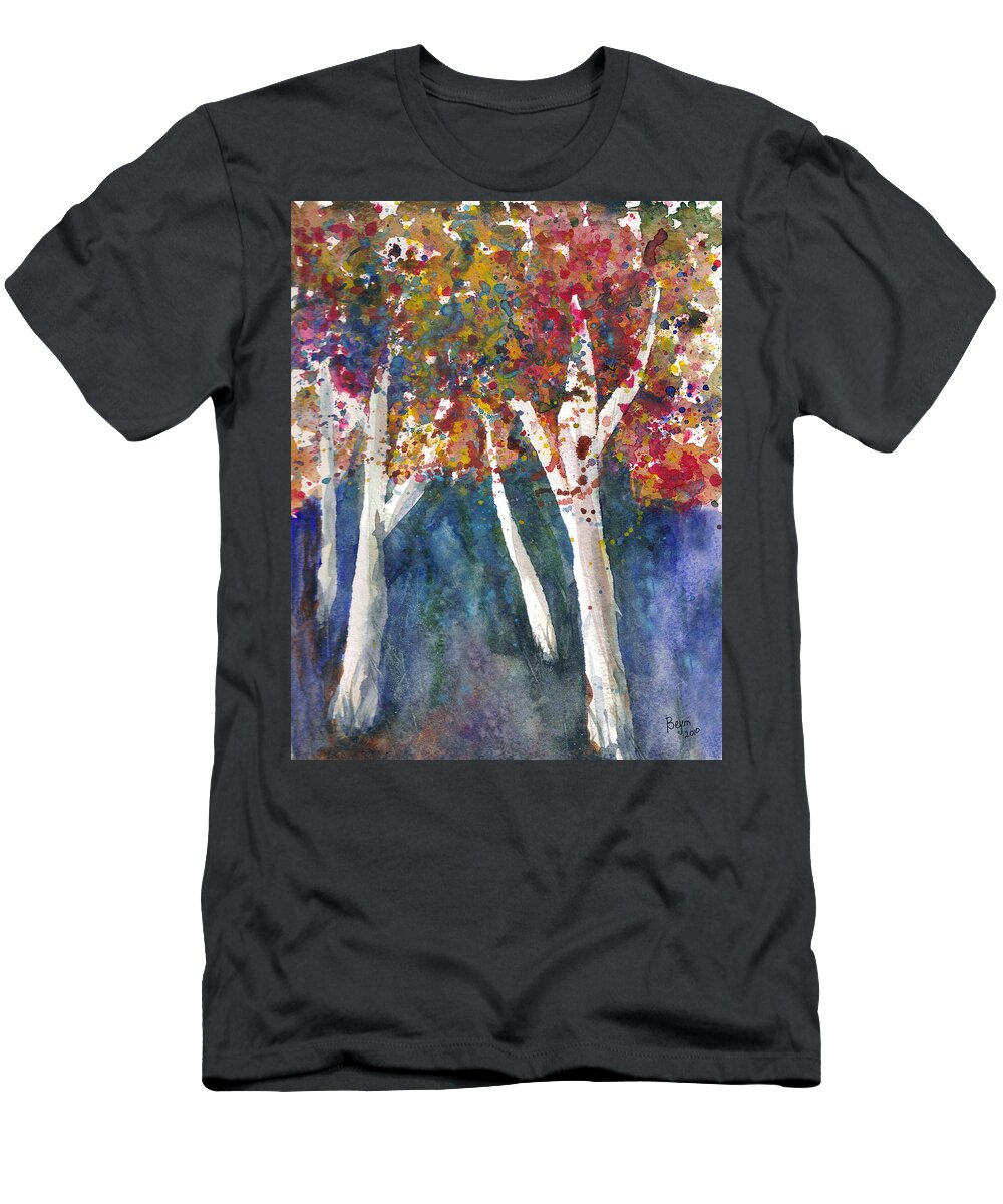 Splatter T-Shirt featuring the painting Tree splatter by Clara Sue Beym