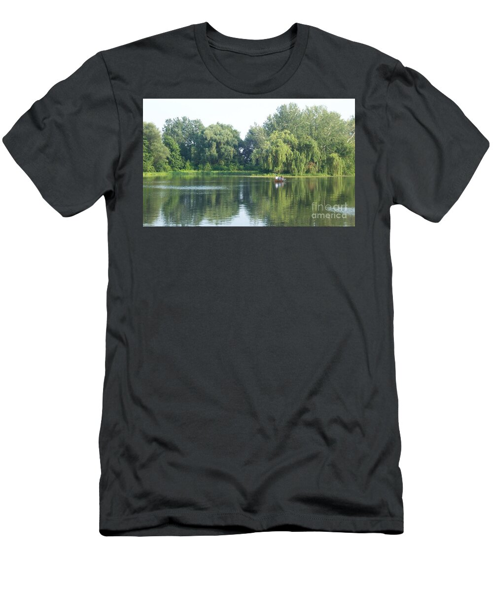  T-Shirt featuring the photograph Trees in Lake by Nora Boghossian