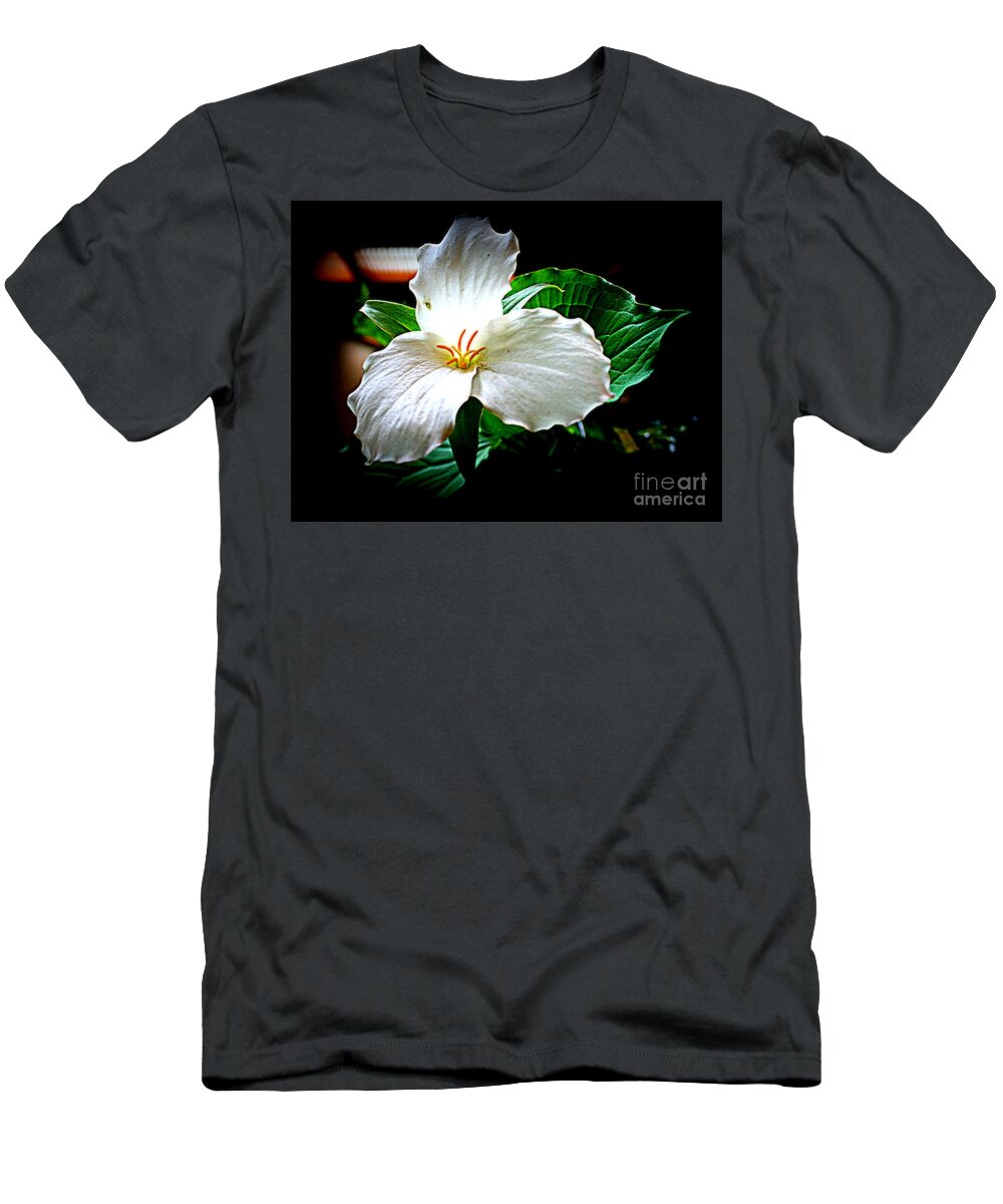 Trillium T-Shirt featuring the photograph Trillium Wildflower by Kay Novy