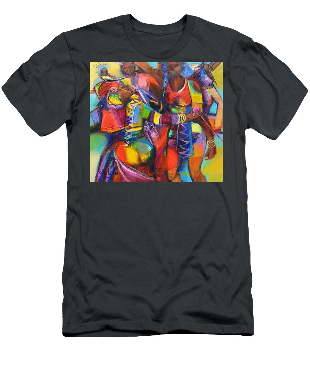 Abstract T-Shirt featuring the painting Trinidad Carnival by Cynthia McLean