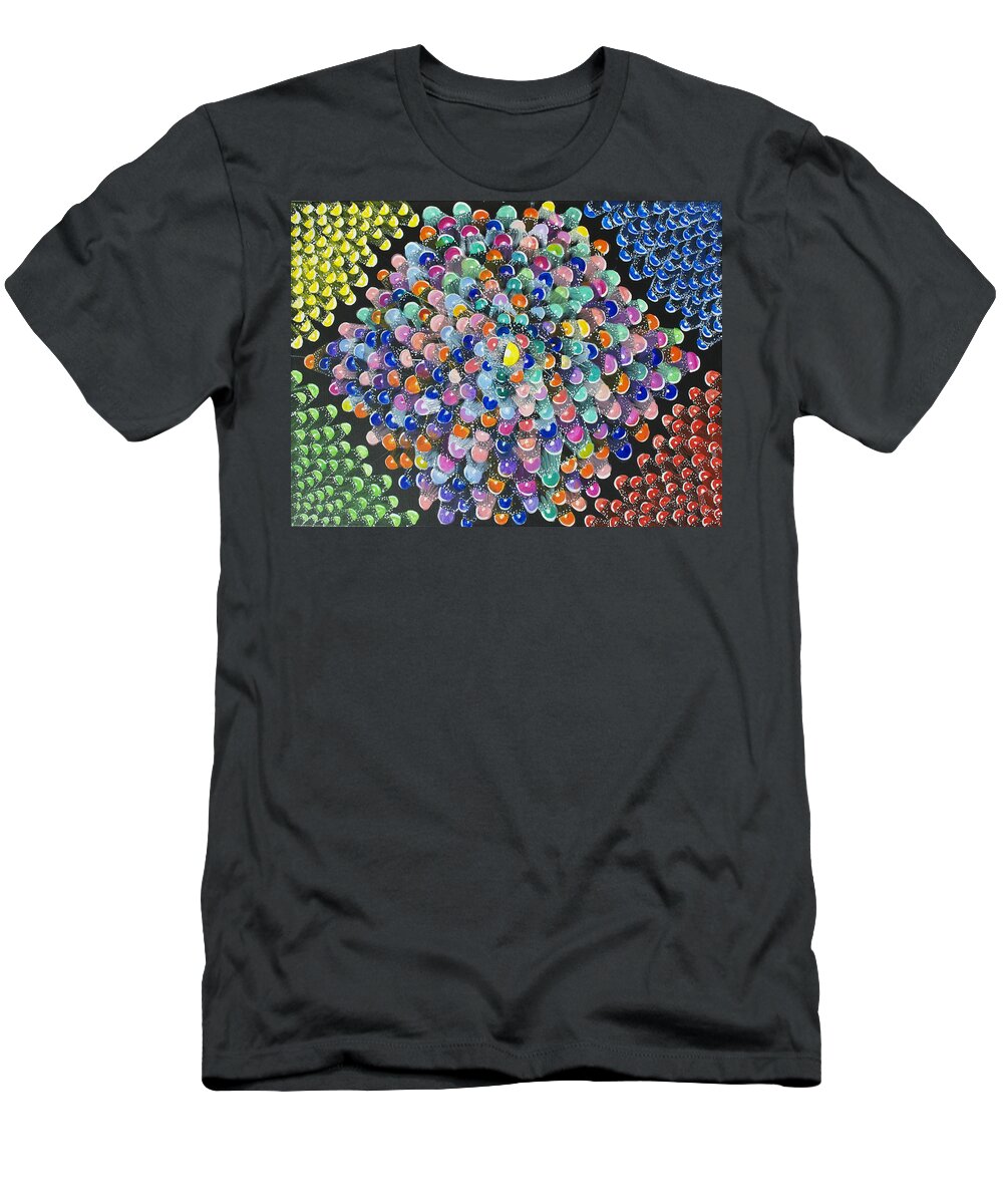 Night Lights T-Shirt featuring the painting Trip the Light Damtastic by Patricia Arroyo