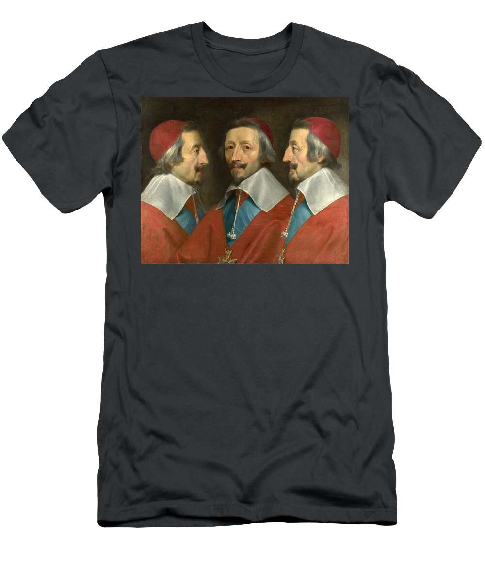 Philippe De Champaigne T-Shirt featuring the painting Triple Portrait of Cardinal de Richelieu by Philippe de Champaigne