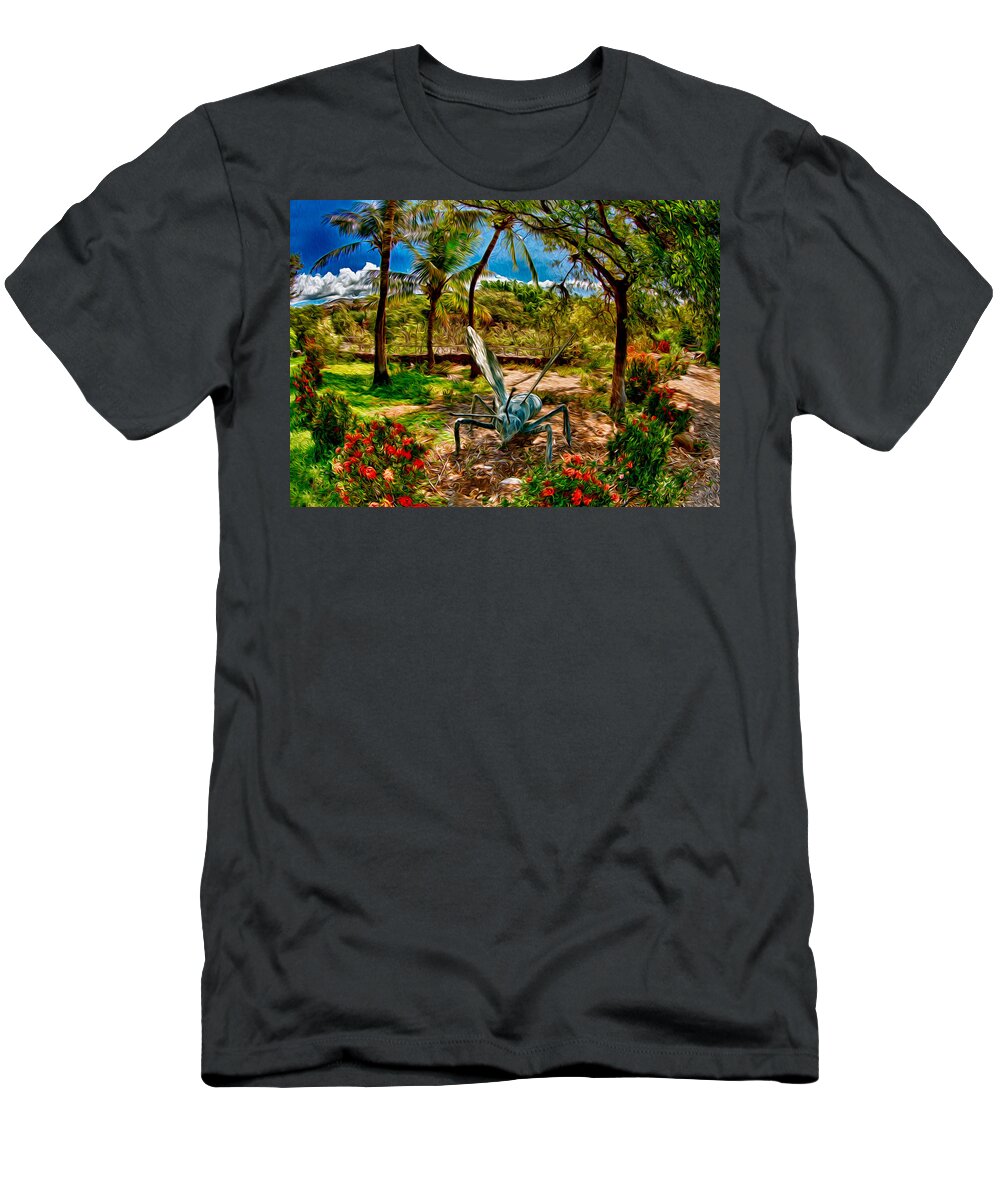 Tropical Garden T-Shirt featuring the painting Tropical Garden by Omaste Witkowski