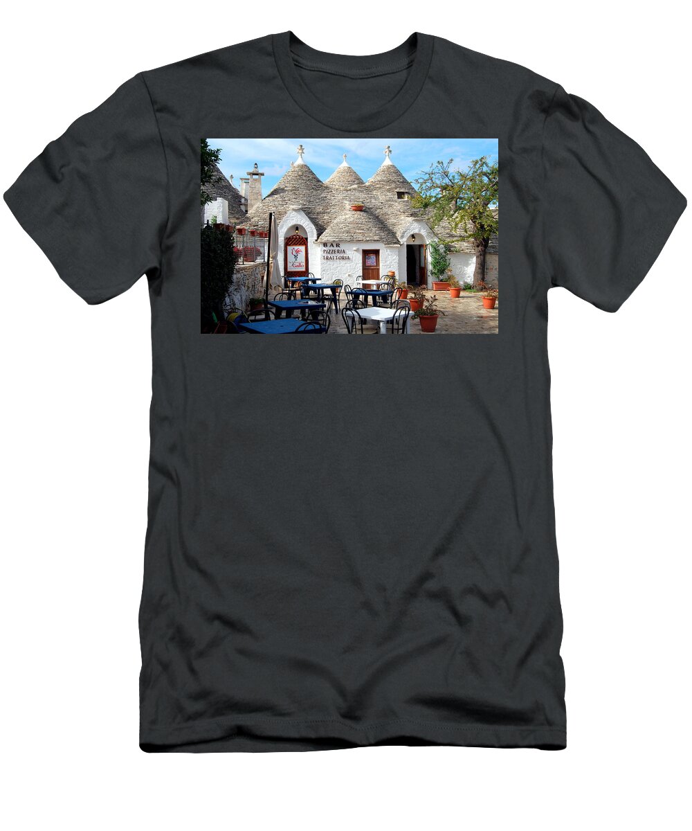 Italy T-Shirt featuring the photograph Trulli Outdoor Trattoria by Caroline Stella