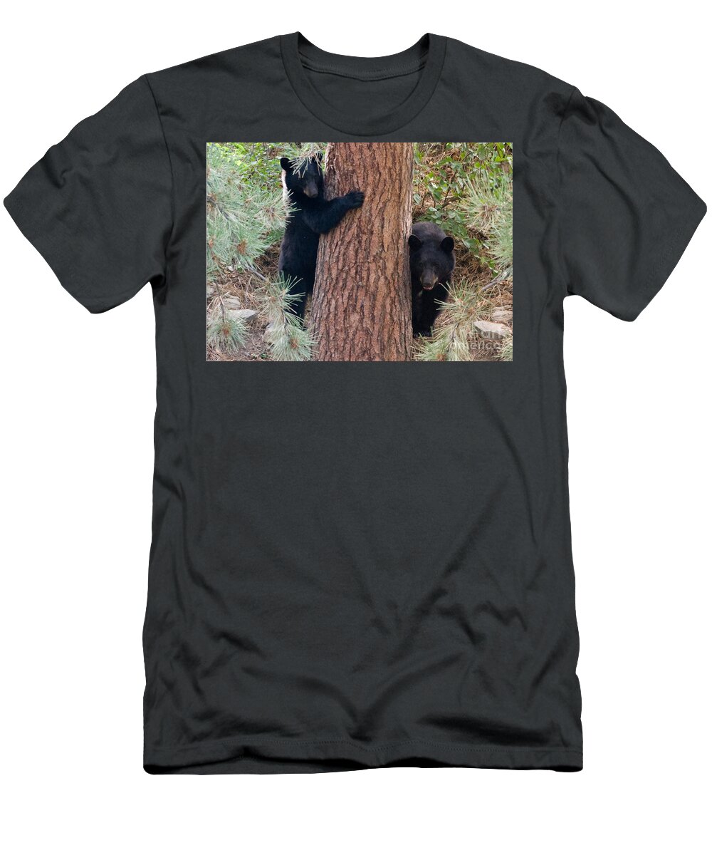 Black Bear T-Shirt featuring the photograph Two Bears by Bon and Jim Fillpot