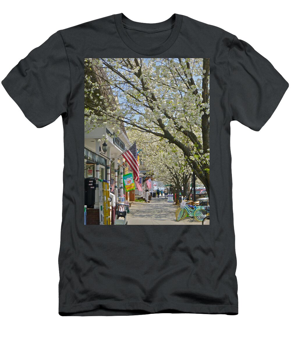 Small Town T-Shirt featuring the photograph Two blocks to the beach by Ellen Paull