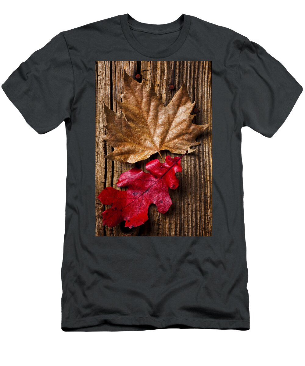 Two T-Shirt featuring the photograph Two leafs by Garry Gay