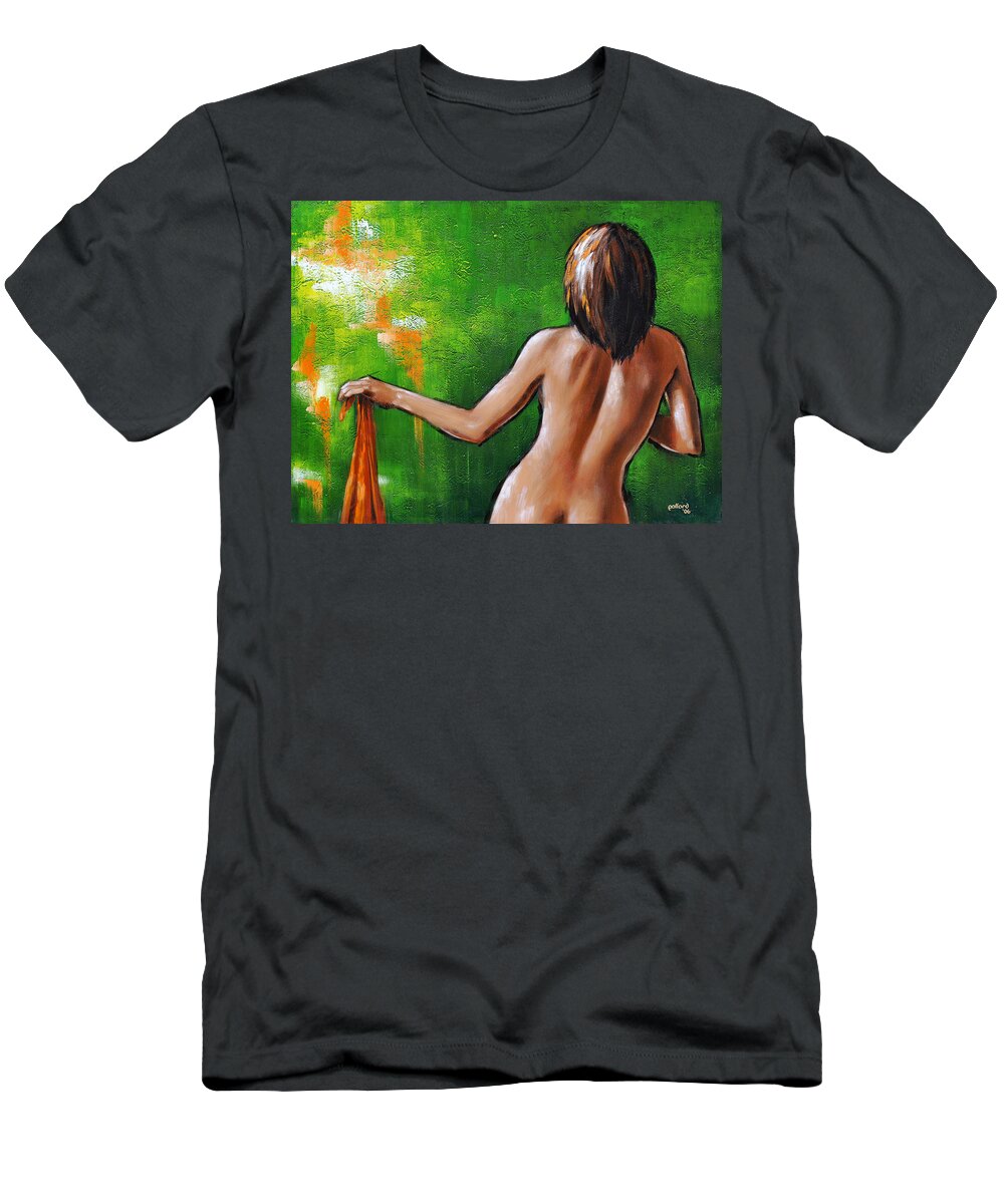 Nude T-Shirt featuring the painting Undressed by Glenn Pollard