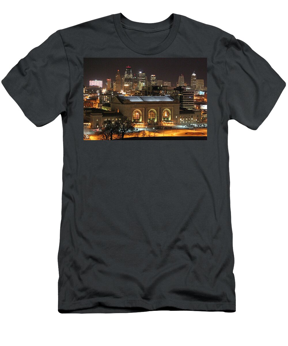 Union Station T-Shirt featuring the photograph Union Station at Night by Lynn Sprowl
