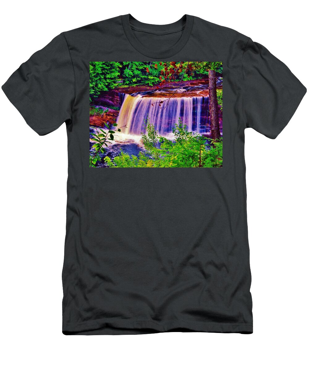 Tahquamenon Falls . Upper Pinsula T-Shirt featuring the photograph Upper Tahquamenon Falls by Daniel Thompson