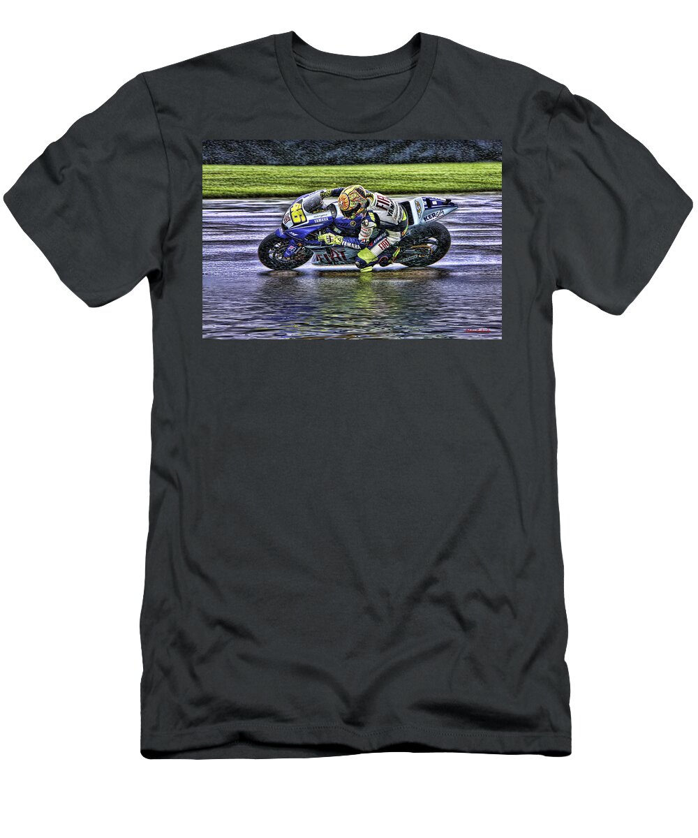 Valentino Rossi T-Shirt featuring the photograph Valentino Rossi at Indy by Blake Richards