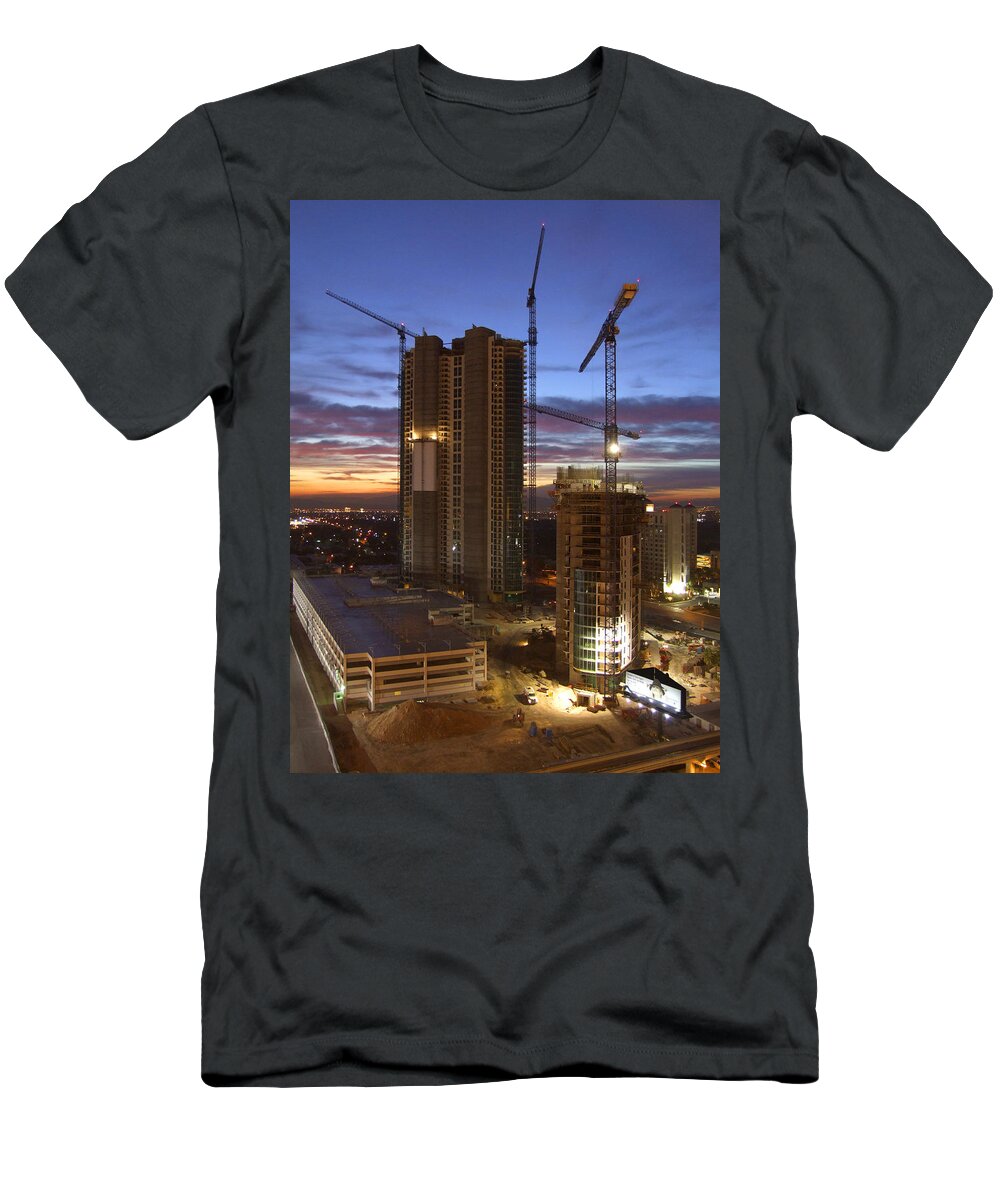 Construction T-Shirt featuring the photograph Vegas Expansion by Mike McGlothlen