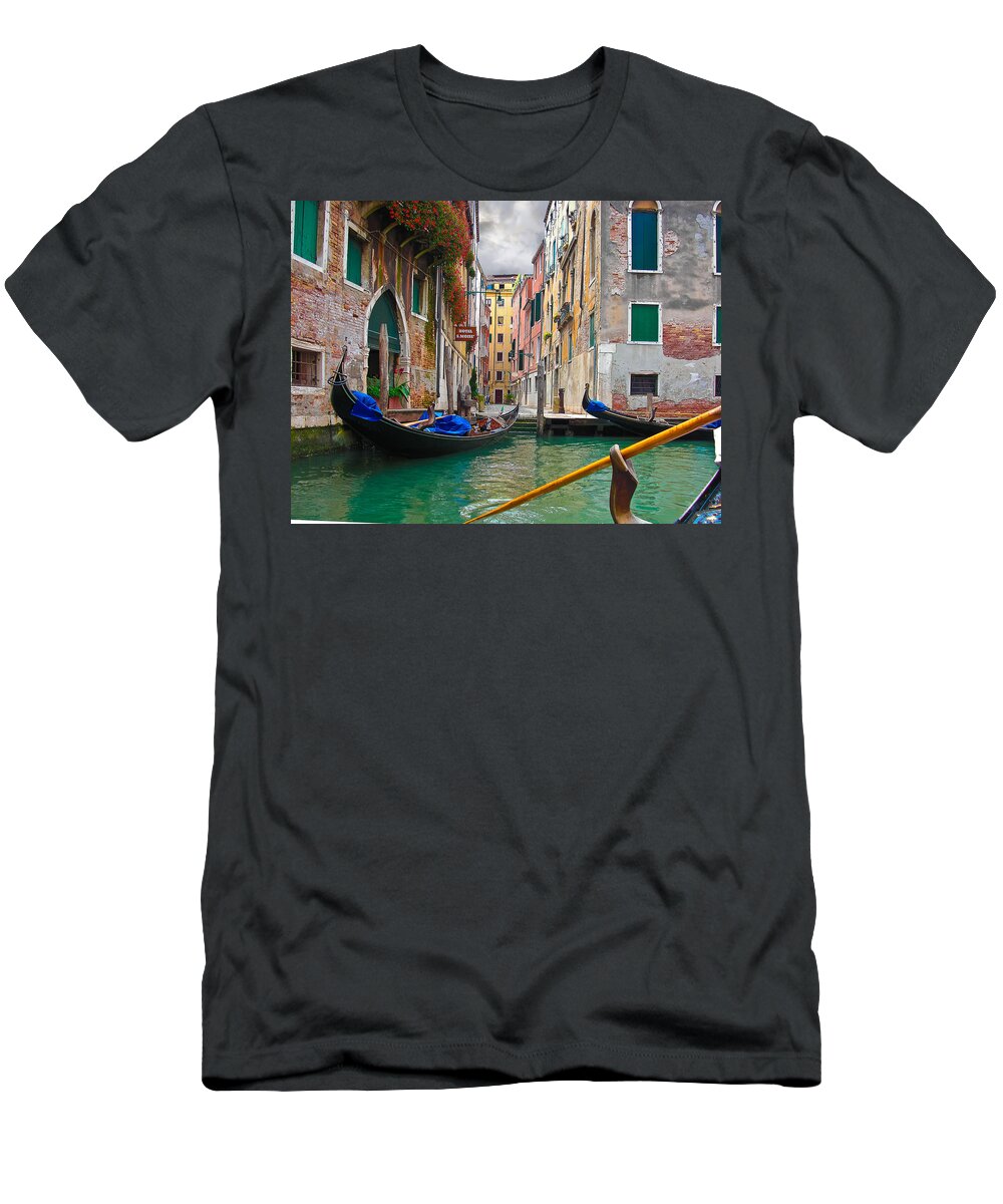 Italy T-Shirt featuring the photograph Venetian Gondolas by Oswald George Addison
