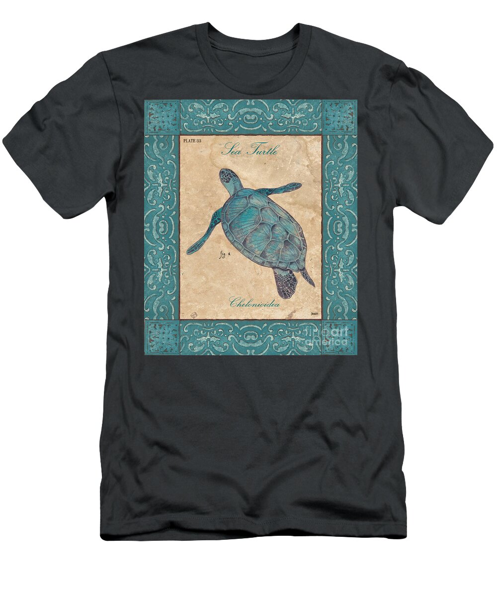 Coastal T-Shirt featuring the painting Verde Mare 4 by Debbie DeWitt