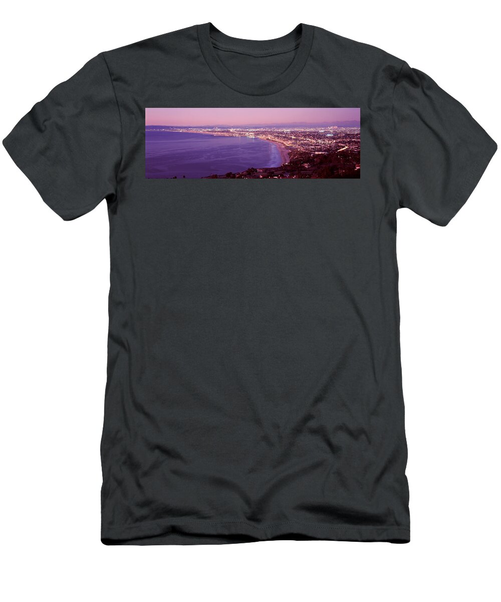 Photography T-Shirt featuring the photograph View Of Los Angeles Downtown by Panoramic Images