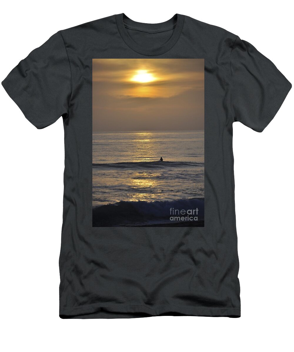 Surfing T-Shirt featuring the photograph Waiting for the Ride by Bridgette Gomes