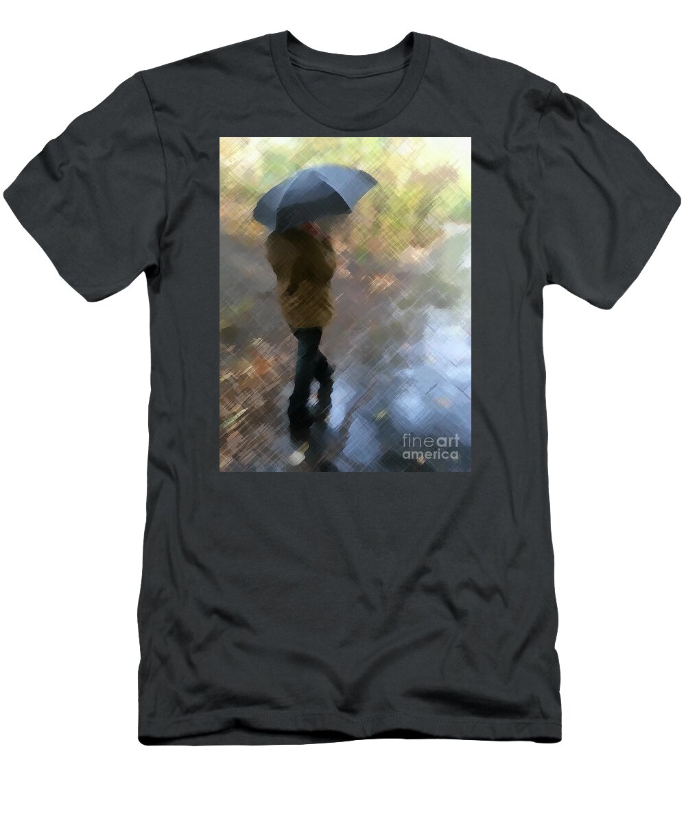 Umbrella T-Shirt featuring the photograph Walk In The Park by Charlie Cliques
