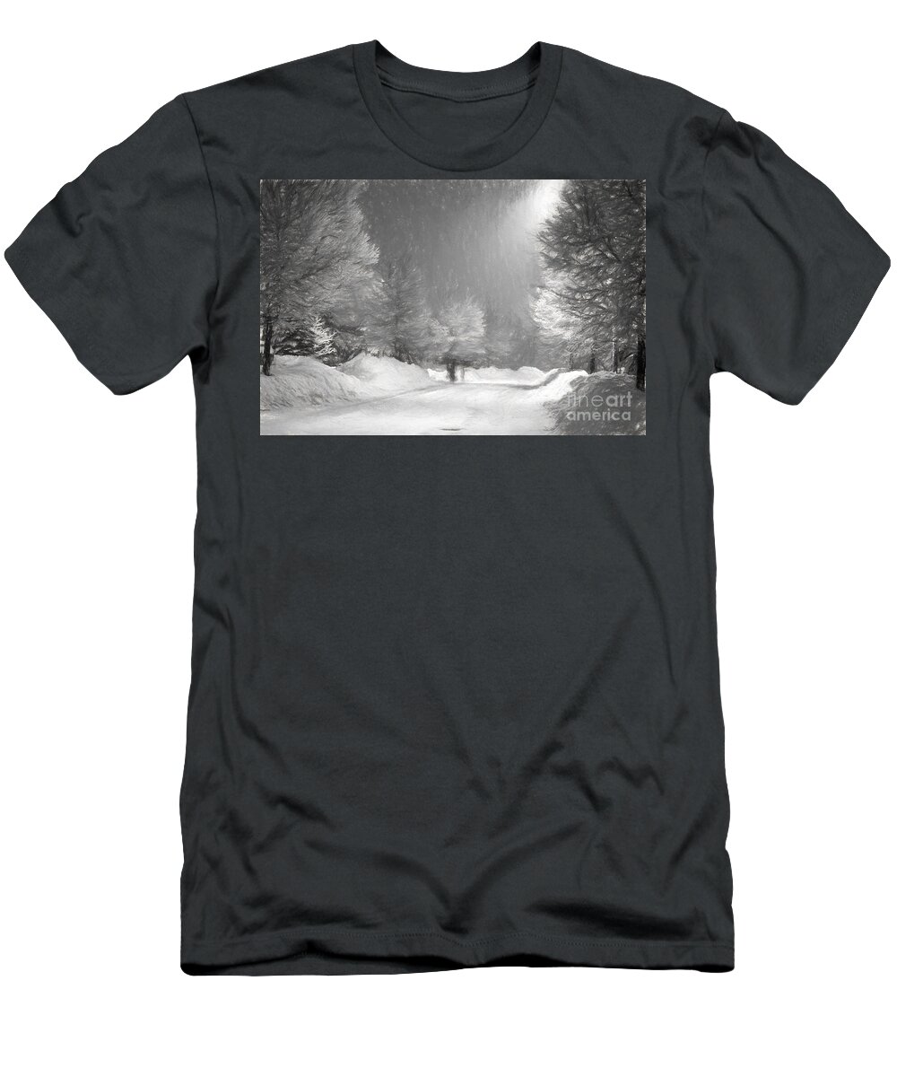Winter T-Shirt featuring the photograph Winter Walk by Les Palenik