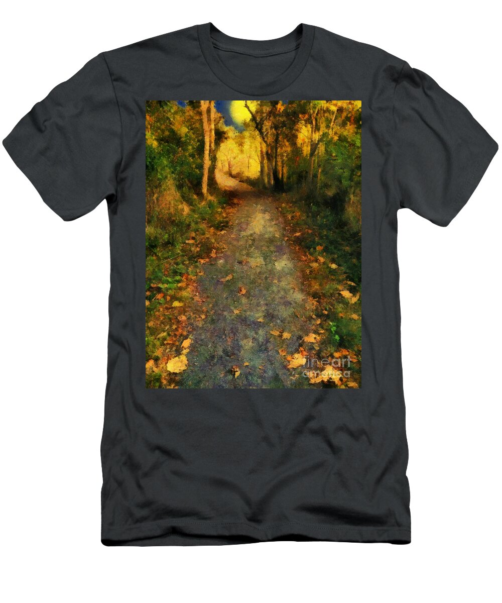 Autumn T-Shirt featuring the painting Washed in Gold by RC DeWinter