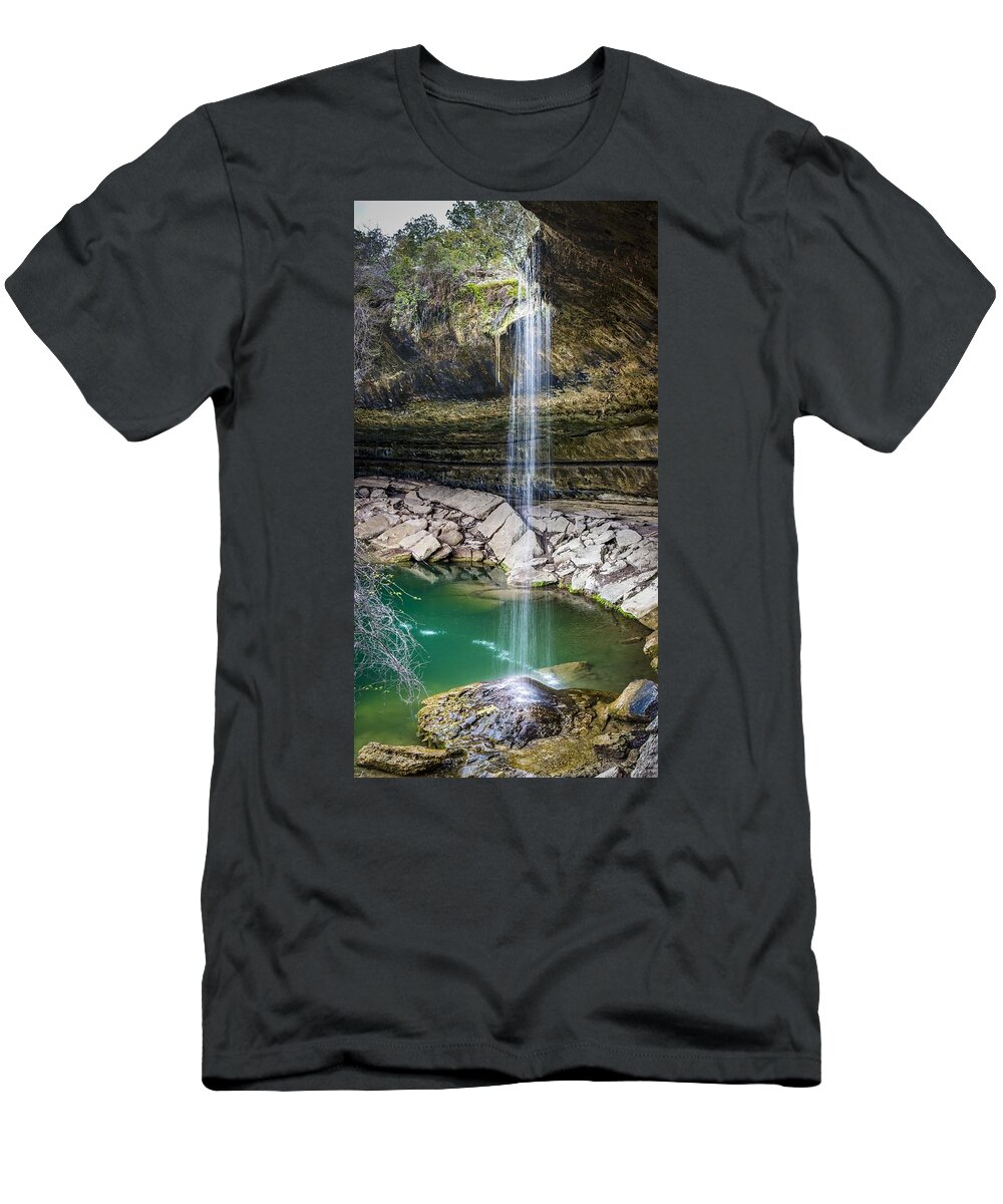 Waterfall At Hamilton Pool T-Shirt featuring the photograph Waterfall at Hamilton Pool by David Morefield