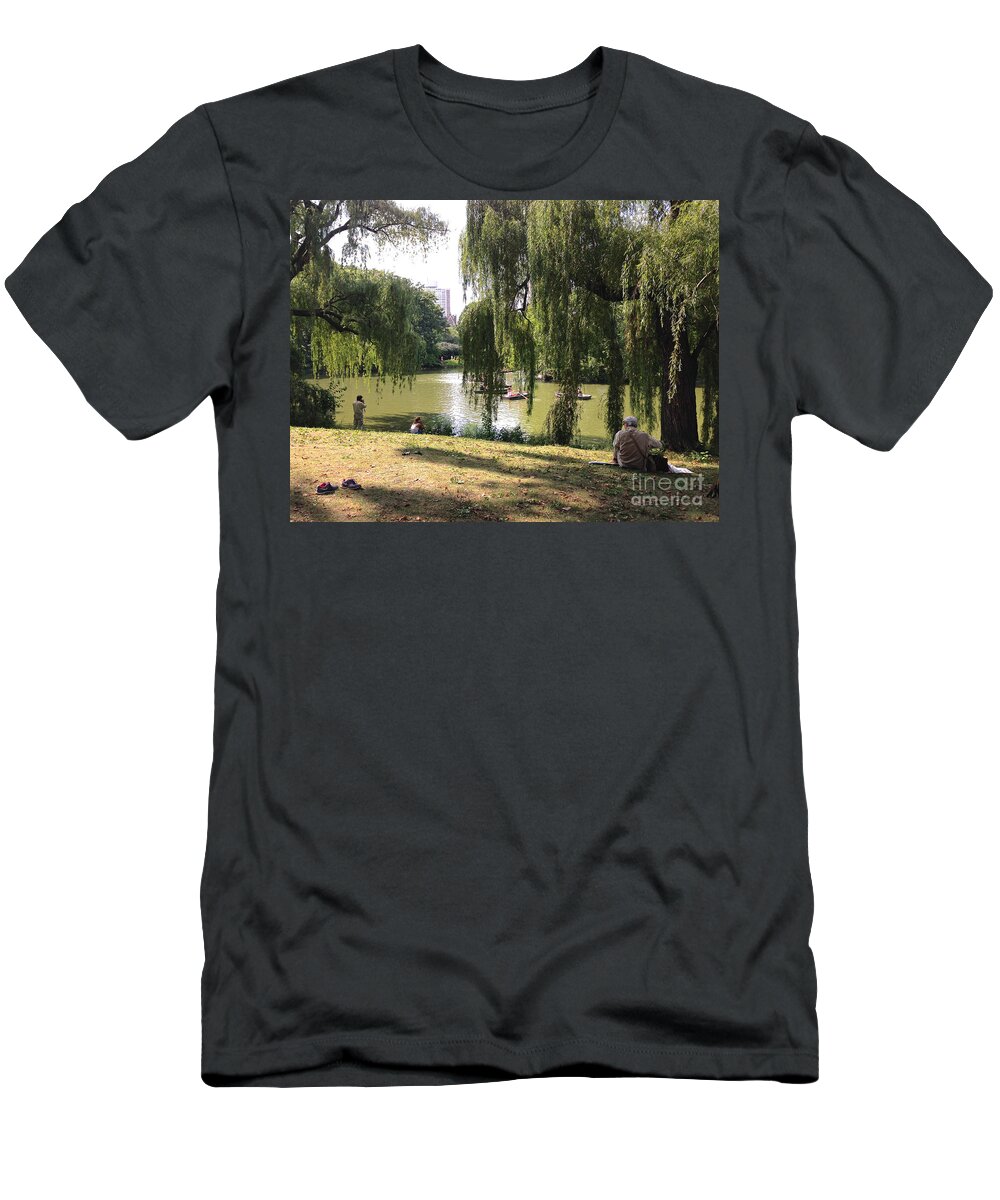 Central Park T-Shirt featuring the photograph Weeping Willows in Central Park by Christy Gendalia