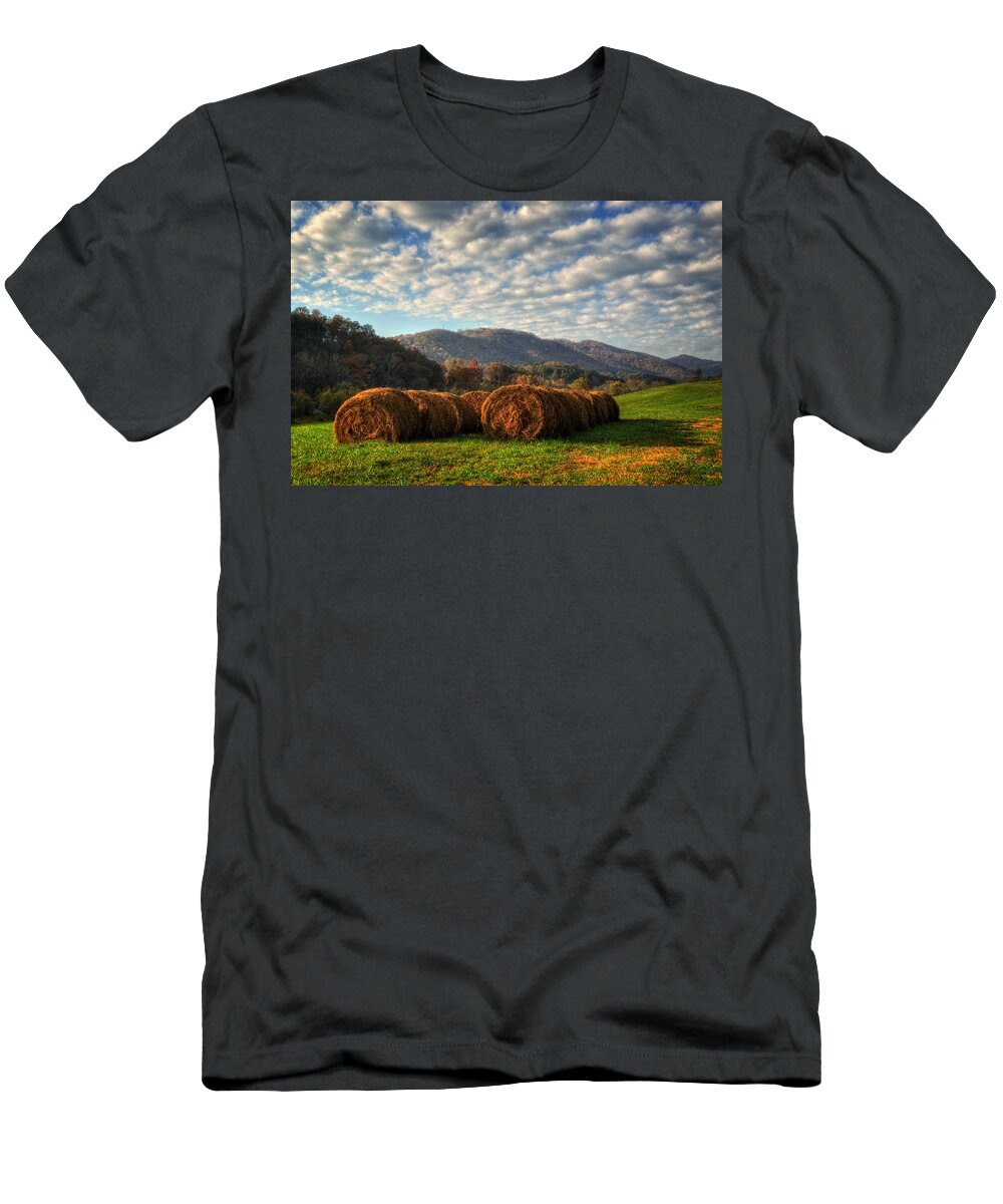 Western North Carolina T-Shirt featuring the photograph Western North Carolina Hay Field by Greg and Chrystal Mimbs