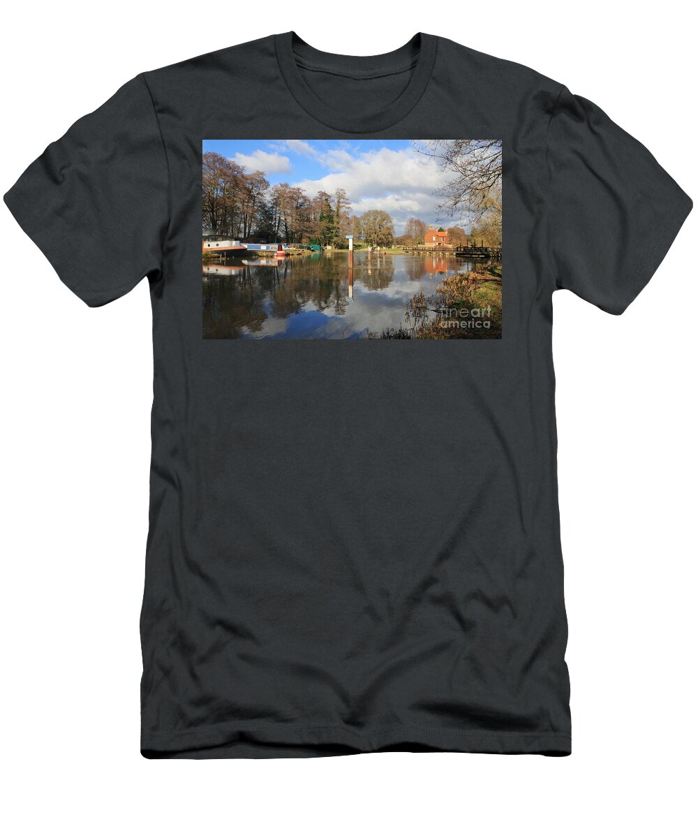 Ripley T-Shirt featuring the photograph Wey Canal Surrey England UK by Julia Gavin
