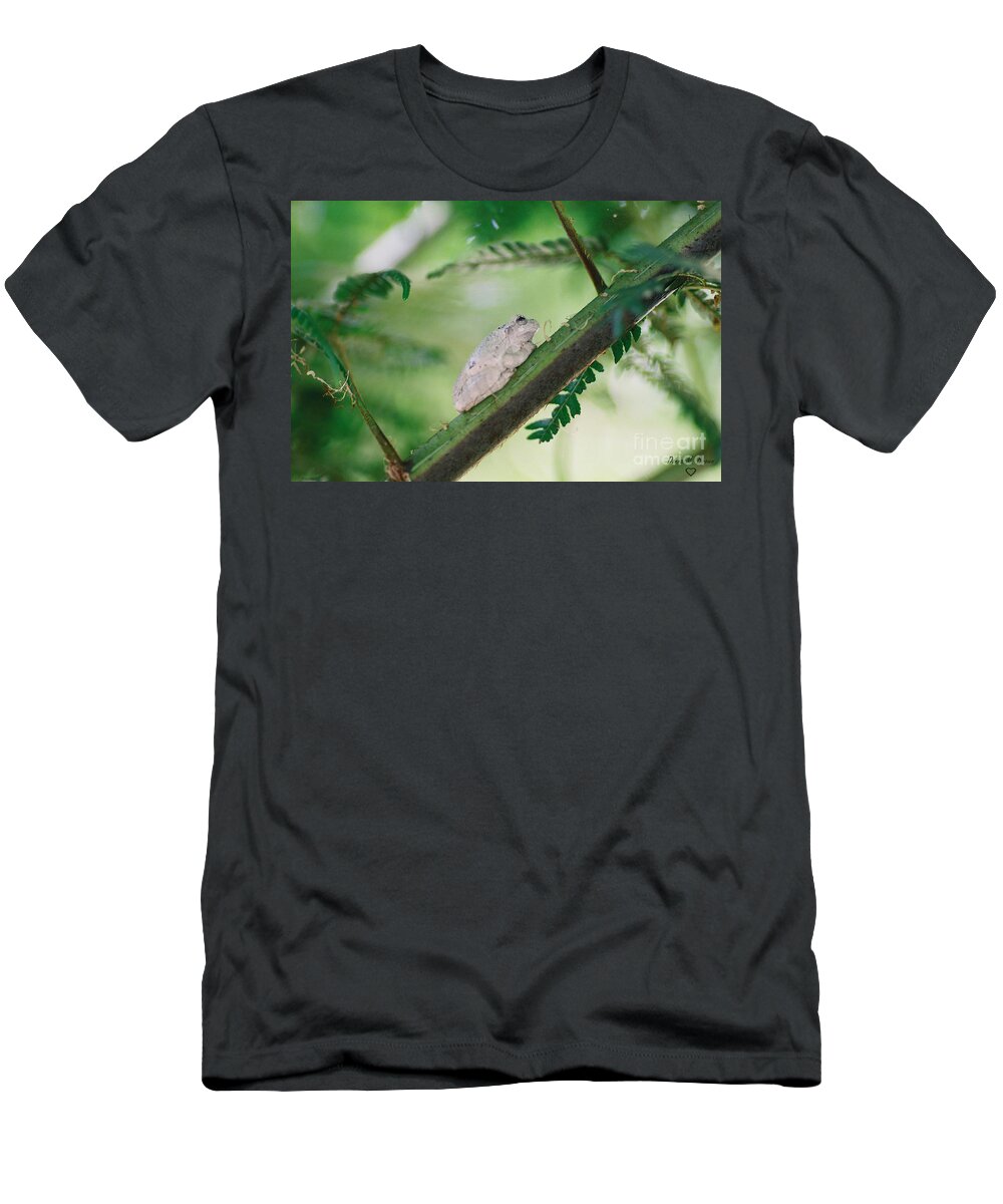 Frog T-Shirt featuring the photograph White Frog by Donna Brown