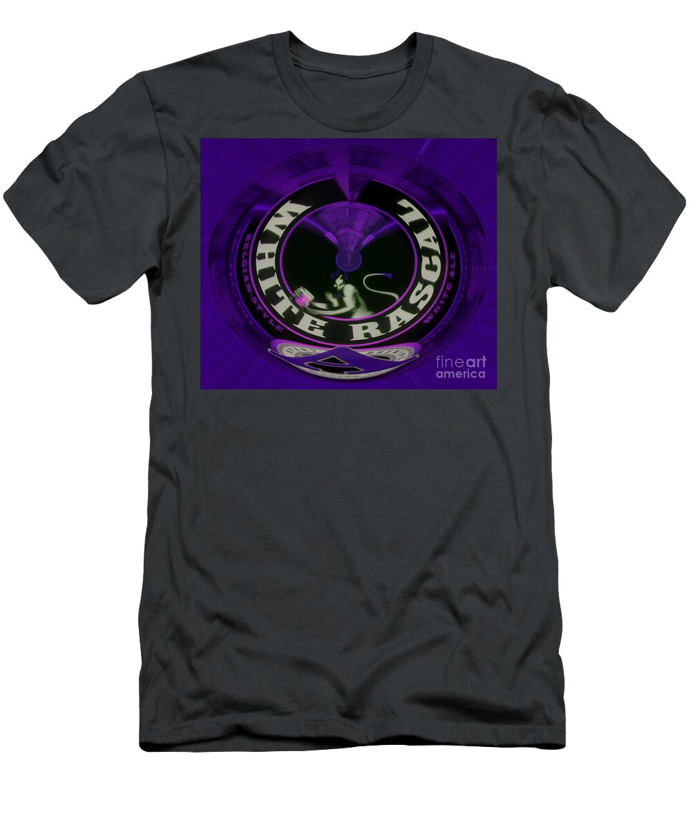  T-Shirt featuring the photograph White Rascal in Purple by Kelly Awad