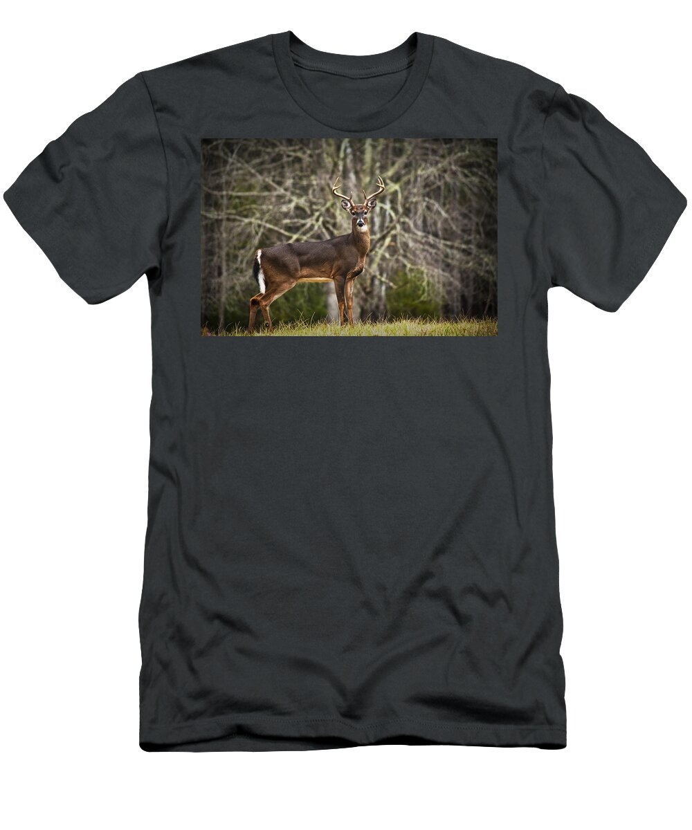 Art T-Shirt featuring the photograph White Tailed Deer Eight Point Buck by Randall Nyhof