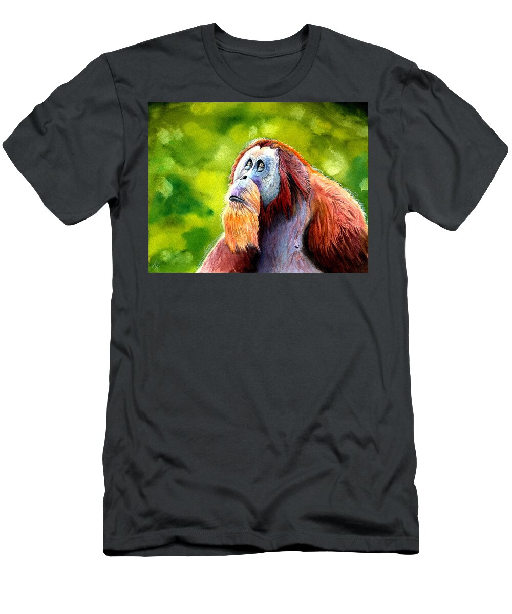 Portrait T-Shirt featuring the painting Why Me? by Norman Klein